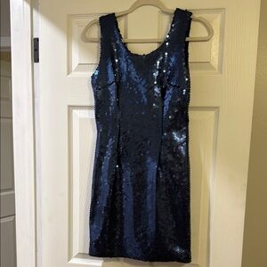 Elegant Sequin Blue Dress